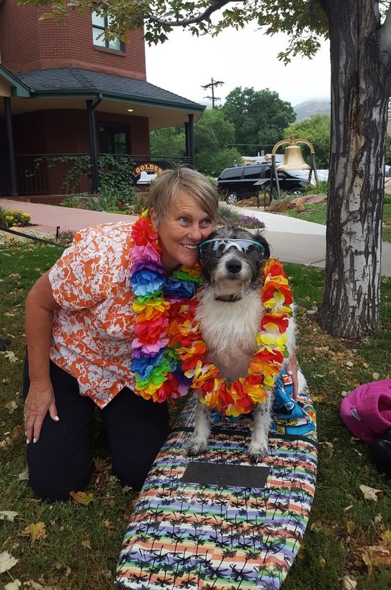 Guido the Magnificent and his human Bonnie Brown-Bott have their picture taken during the second annual Toby’s Pet Parade & Fair. This year, the event, which benefits Foothills Animal Shelter, takes place Sept. 7 in downtown Golden. Guido will serve as this year’s grand marshal.